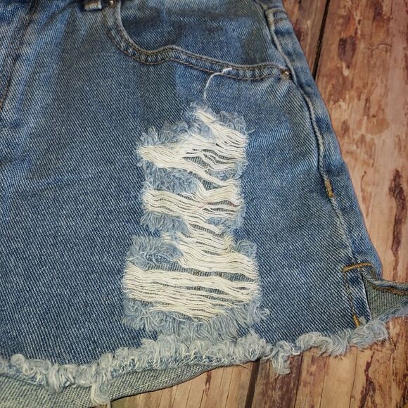 PacSun Blue Distressed Jean Shorts - Picture 12 of 12